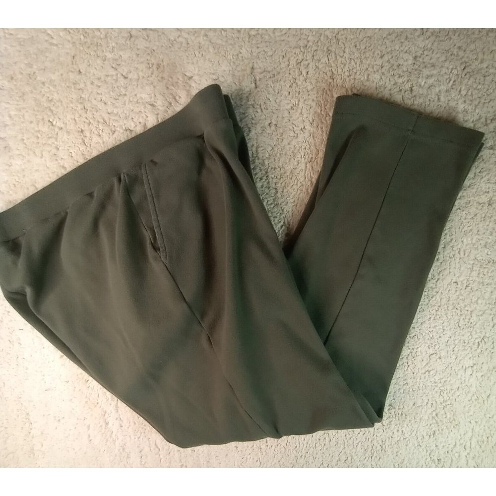 Essentials Women's Size 14/16W Relaxed Olive Green Stretchy Pants